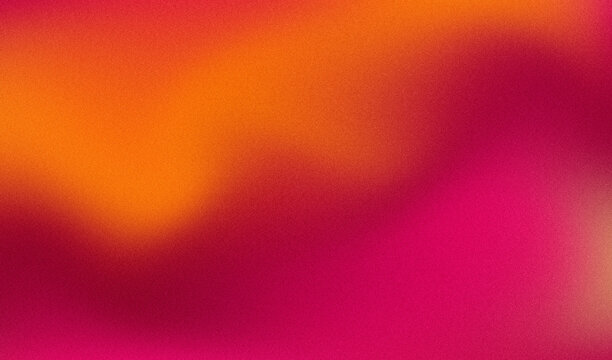 Abstract vibrant gradient background with glowing fiery orange warm amber fuchsia magenta aura mesh wave and vintage grainy noise texture