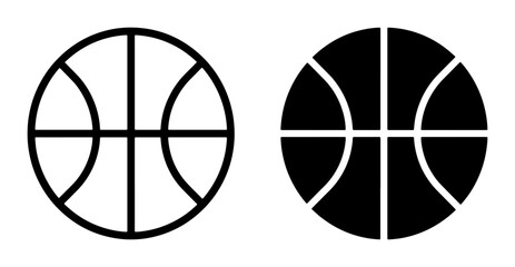 Basketball Icons Set, Sport Equipment Vector Graphics, Round Ball Symbols for Game Design and Athletic Branding © Riyan