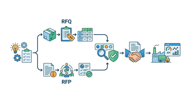 Business Process Flowchart with RFQ and RFP