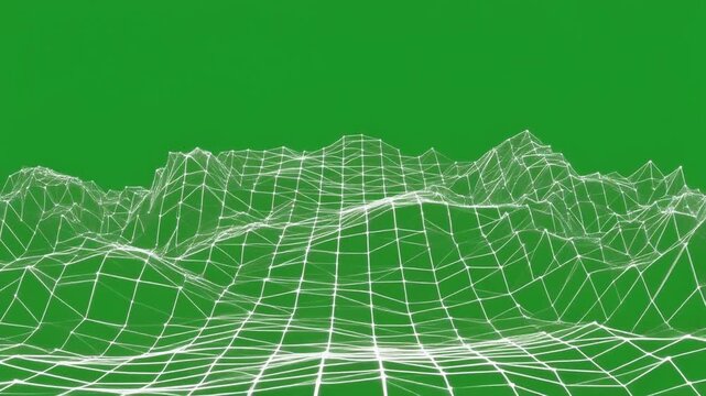 White Depth Grid Green Screen Animation