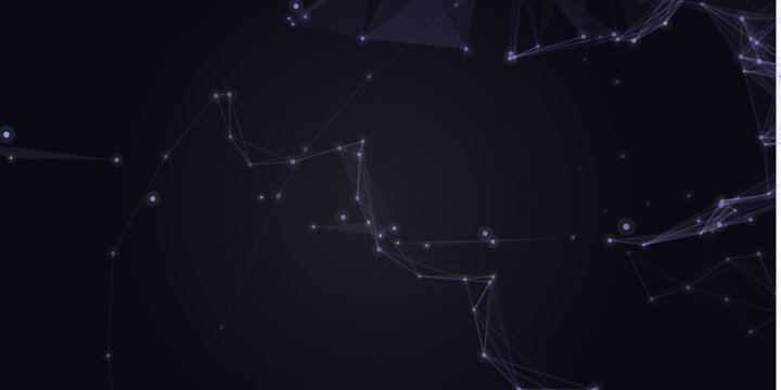 Abstract dark purple plexus network background with connected glowing nodes