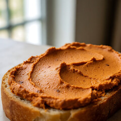 Naklejka premium Pate, liver, seasoning, onion, herbs, apples, mushrooms, mayonnaise.