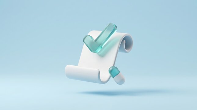 3D rendered pastel blue illustration of a medical or dental instrument, clean modern healthcare technology concept icon