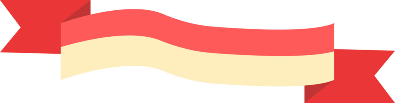 Red Cream Wavy Ribbon