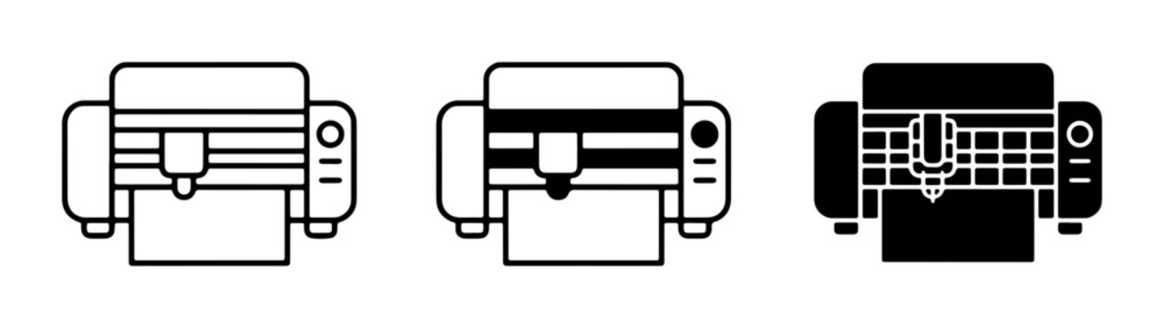 Cutting Machine Icons, Craft Cutter Vector Set, Silhouette Machine Graphics, DIY Crafting Tool Illustrations, Digital Cutter Symbols