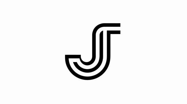 Modern parallel line letter J logo icon.