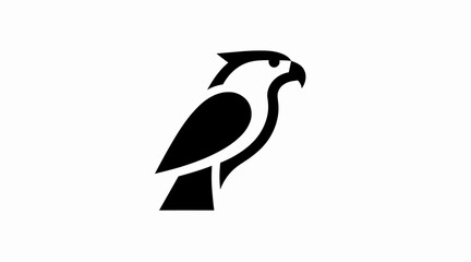 Fototapeta premium Stylized black hawk profile icon design.