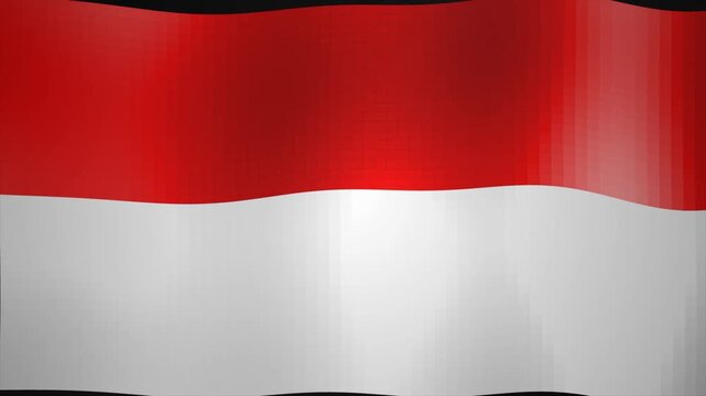 Red and white fabric billows during this seamless indonesia flag animation, national day or politics or sport event - 3D rendering - slow motion 4k video animation seamless loop