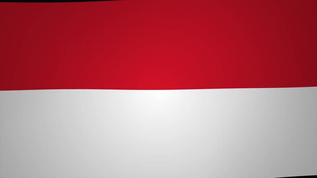 Majestic waves define this seamless indonesia flag animation, national day or politics or sport event - 3D rendering - slow motion loop for celebrations. 4k video animation seamless loop