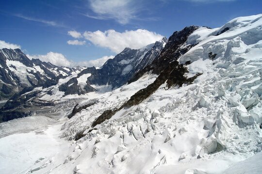 View of the Eismeer Glacier, Alps, Switzerland
