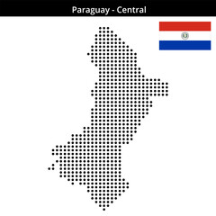 Obraz premium Map of Paraguay region Central in medium size dots