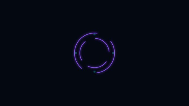 Neon Circular Tech Loader Spinning Ring UI Motion Graphic
