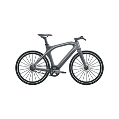 Fototapeta premium Modern gray road bike side view on white background.