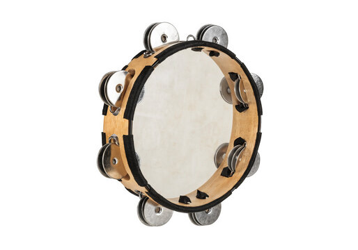 Tambourine isolated on a transparent background.