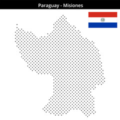 Obraz premium Map of Paraguay region Misiones in small cross shaped dots