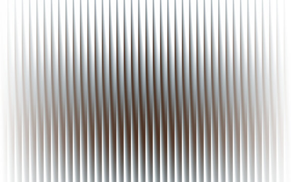 Abstract white fluted glass texture with subtle brown shadow vertical line ribbed pattern background