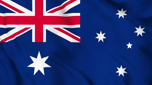 Heard Island and McDonald Islands National Flag Waving in Wind with Realistic Fabric Texture, Seamless Loop Animation 4K