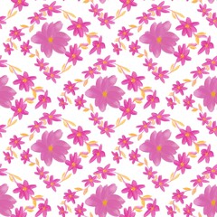 Fototapeta premium seamless pattern with pink flowers