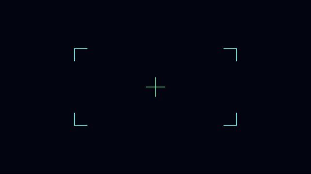 Digital camera viewfinder overlay with auto focus targeting reticle and hud interface animation 4k