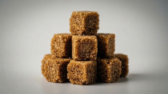 Stack of brown sugar cubes