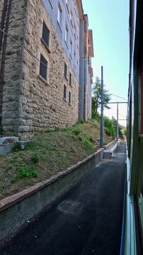 The first restored section of the old San Marino&ndash;Rimini train entering the tunnel. The railway was destroyed during World War II.