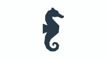Graceful black seahorse silhouette icon. © Westi