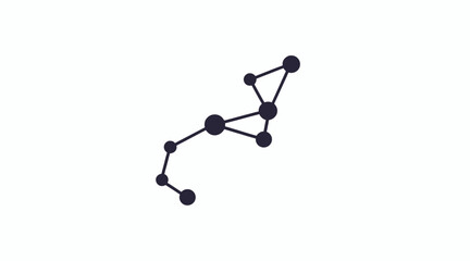 Connected nodes constellation star network diagram icon. © Westi