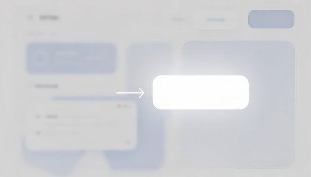Medium shot of a web application interface showcasing a highlighted tooltip guiding users through key features with blurred background elements for emphasis.