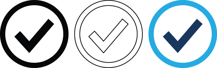Checkmark icon vector illustration simple tick mark symbol correct sign button. © LILABEGUM