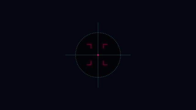 Digital hud target scope overlay with scanning animation for sci-fi ui 4k