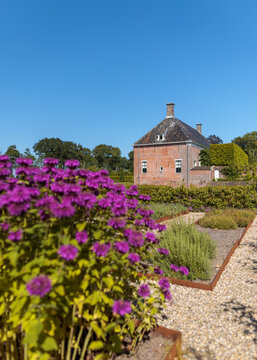 Sideview on noble house, borg and estate Verhildersum form the gardens