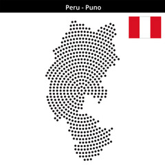 Obraz premium Map of Peru region Puno in concentric medium dots