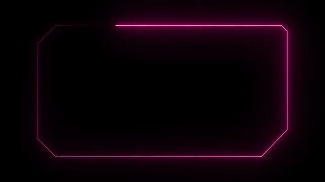 HUD, UI, GUI futuristic user interface screen animation. High tech screen for video game. Sci-fi concept design. title. Neon hologram screen overlay Futuristic pink HUD frame.ci Frame.4k video .