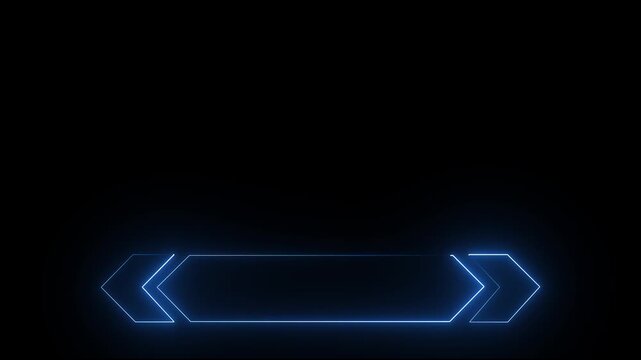 Lower third neon line animation title. Simple and easy to use. Futuristic design lower third banner animation. Broadcast news lower third banner on black background ..