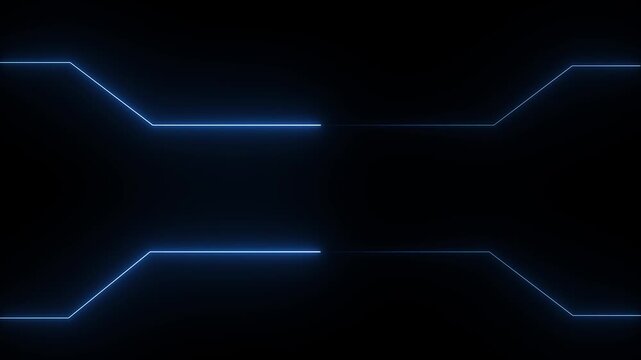 Neon light cyan glowing line abstract futuristic background. Seamless looping animation.4K motion video..