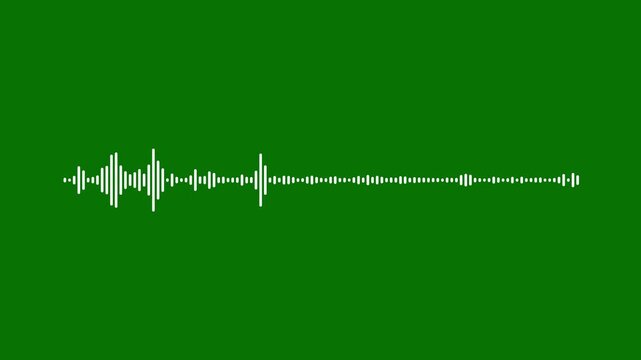 Minimalist monochrome audio wave visualizer animation on green background. Futuristic sound wave visualization wave form Audio.Visualization of recording and playback of sound,4k video