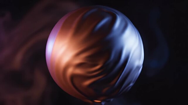 Dynamic Abstract Form Floating in Warm Cool Lighting