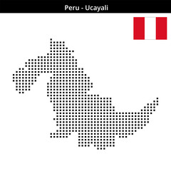 Obraz premium Map of Peru region Ucayali in medium size square dots