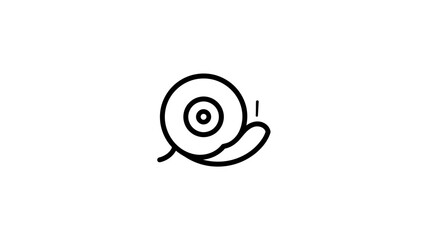 Minimalist black line art snail with spiral shell. © Yusak