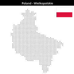 Obraz premium Map of Poland region Wielkopolskie in small size square dots