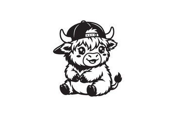 Fototapeta premium Highland Cow vector