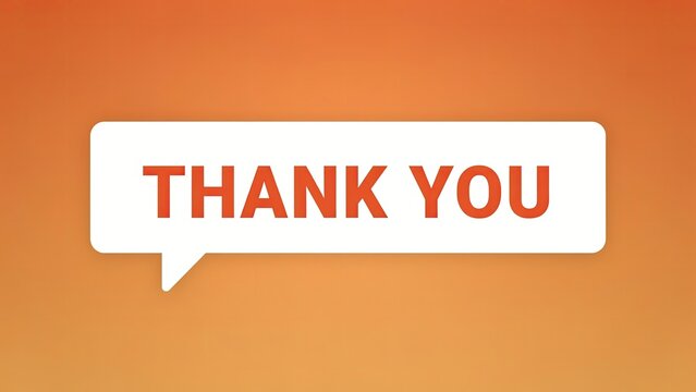 Bright thank you speech bubble design with bold text for appreciation messages and gratitude expressions