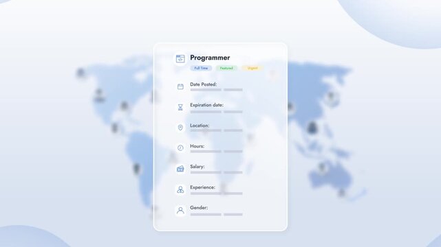Global recruitment animation for programmer candidate search and hiring