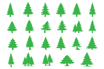 Obraz premium set of pine forest icon elements collection.