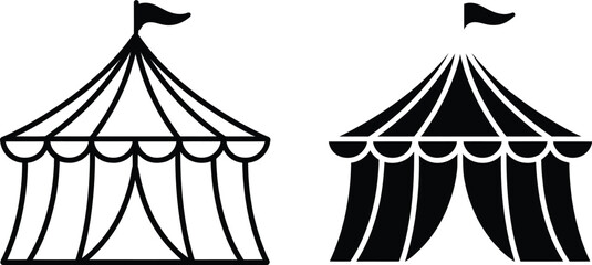 Circus tent event structure set vector illustration © Rahat Hossain