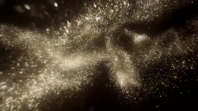 Nye Background Golden Glitter Particles Swirling in Dark Space Abstract Nye Background With Motion Blur Effect For Festive Celebrations