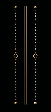 Minimal golden double divider lines with diamond dots for invitation, certificate, branding, menu and elegant decoration