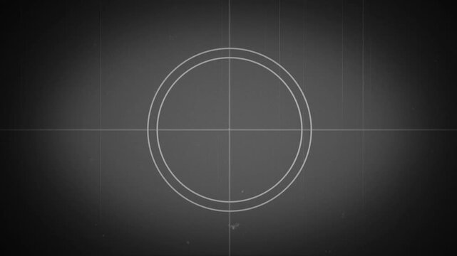 Countdown movie from 5 to 0 number. Old film movie timer count in grey retro style. Vintage video timer, retro cinema animation with AI post effects