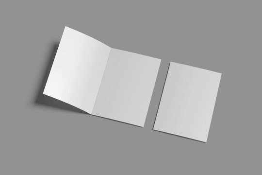 Minimalist A5 Bifold Brochure Mockup in Industrial Style