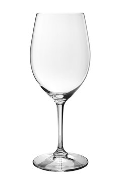 Empty elegant tulip wineglass isolated on white. High-quality crystal stemware for restaurant menus, bar advertising, winery marketing, hospitality, and fine dining illustration